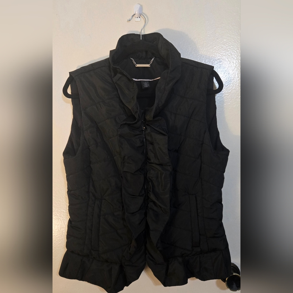 White House Black Market Black Quilted Vest